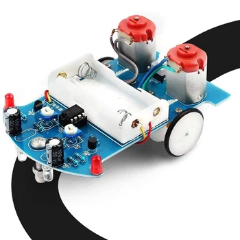 D2-5 Smart Car Kit Linienfolgeroboter LM393 3V Lötprojekt DIY STEM Elektronisches Lernset für Anfänger