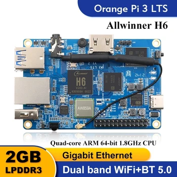 Orange Pi 3 LTS 2G8G EMMC mit HDMI+WIFI+BT5.0, AllWinner H6 SoC, Open-Source-Board-Computer, läuft mit Android