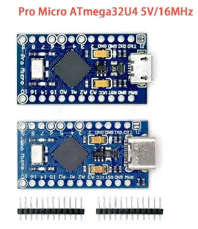 Pro Micro für Arduino ATmega32U4 5V/16MHz Modul mit 2-reihigem Pin-Header für Leonardo