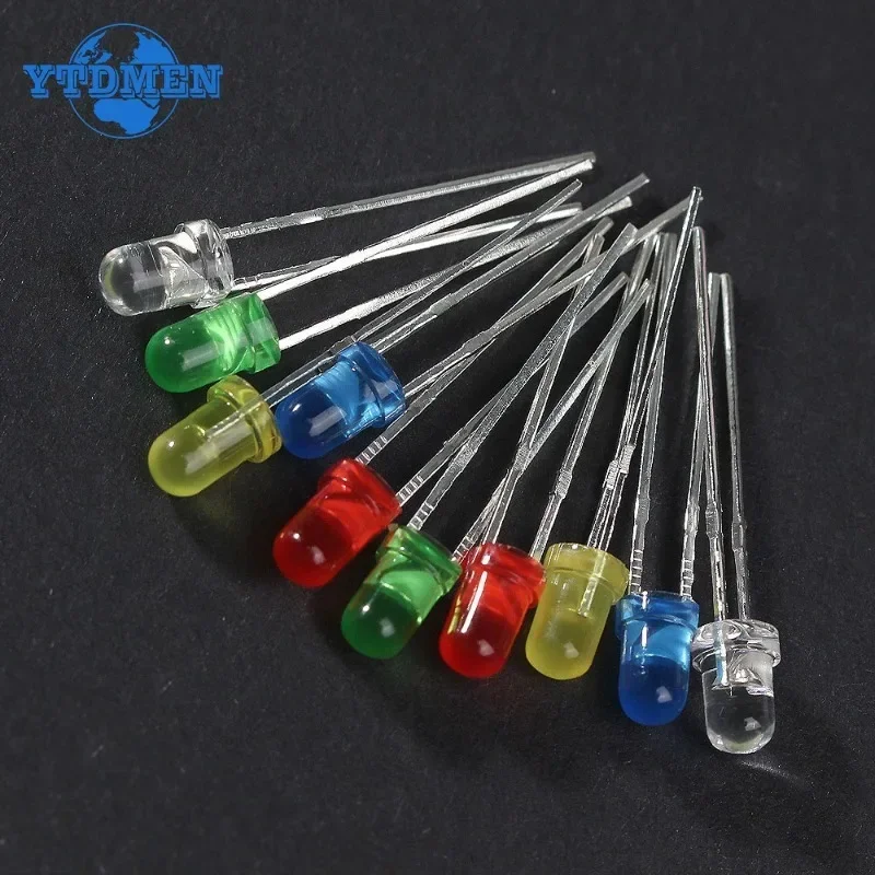 3mm LED Diode 5mm Super Helle LED Emitting Dioden (100 Stück) – Bild 2