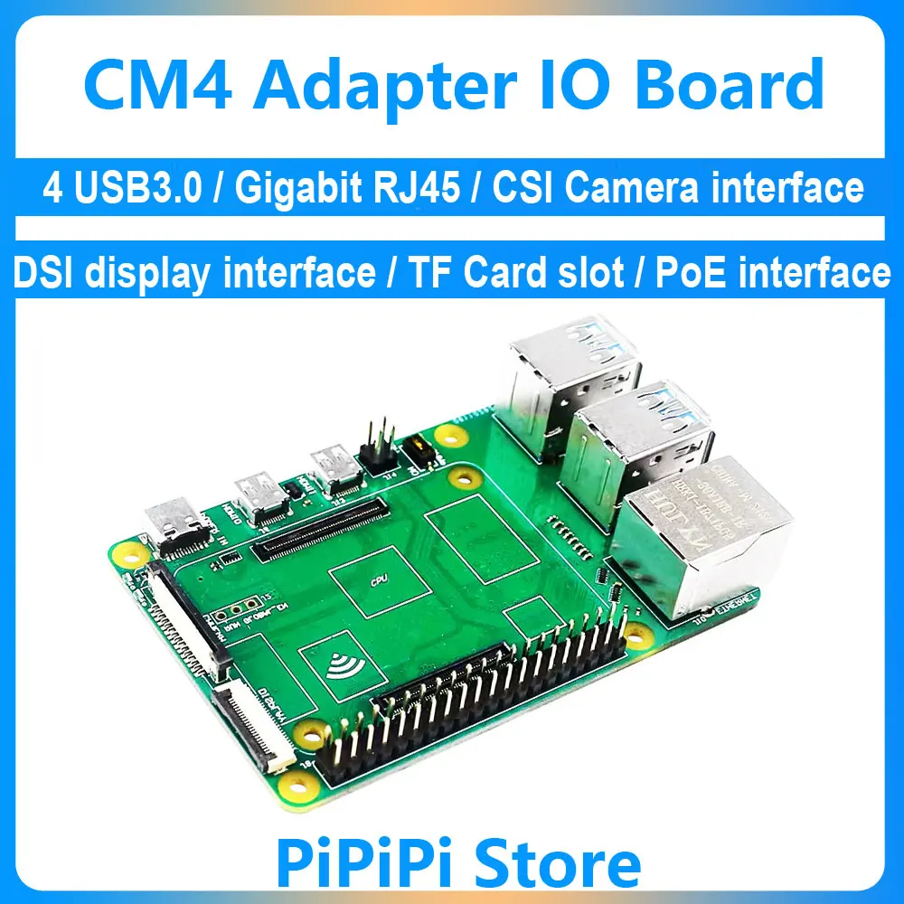 Raspberry Pi cm4 bis Pi4B-Adapter-Platine Computer modul 4 io-Karte auf 4 usb3.0/poe/csi/dsi/Gigabit eth/40