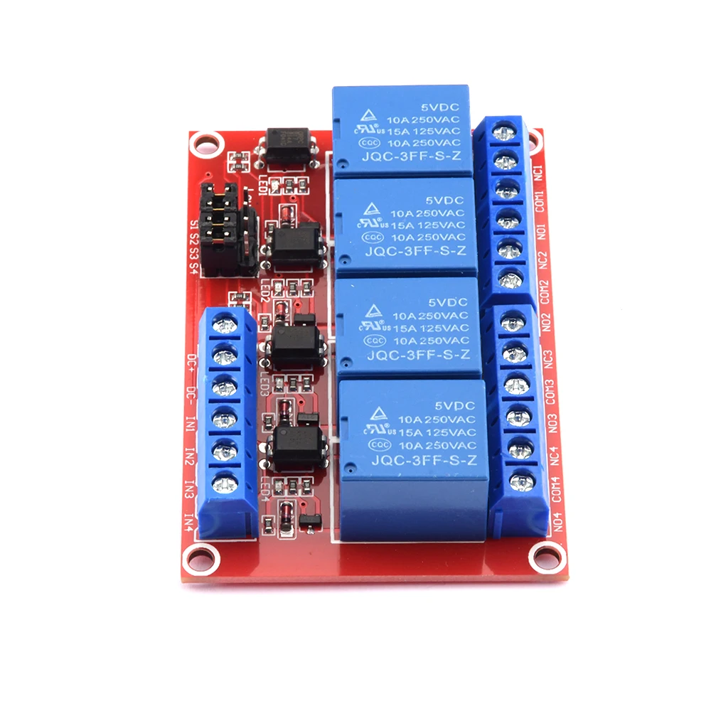 4-Kanal-Relaisplatine DC 5 V 12 V 24 V 4-Kanal-Relaismodul – Bild 5