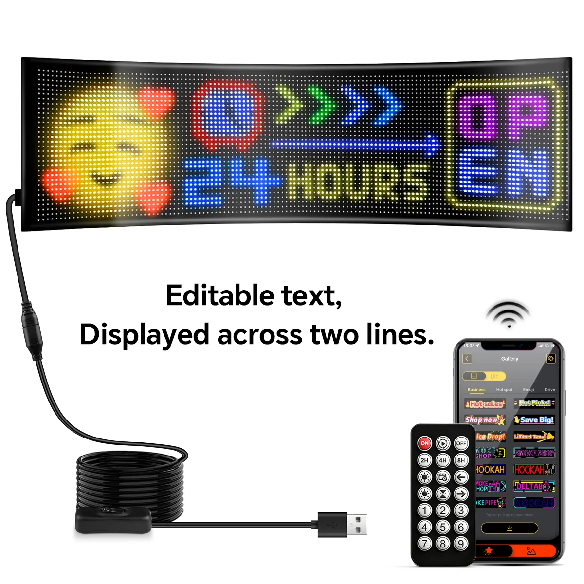 Multifunktionales helles LED-Matrix-Pixel-Panel, intelligenter LED-Bildschirm, flexibles RGB-Auto