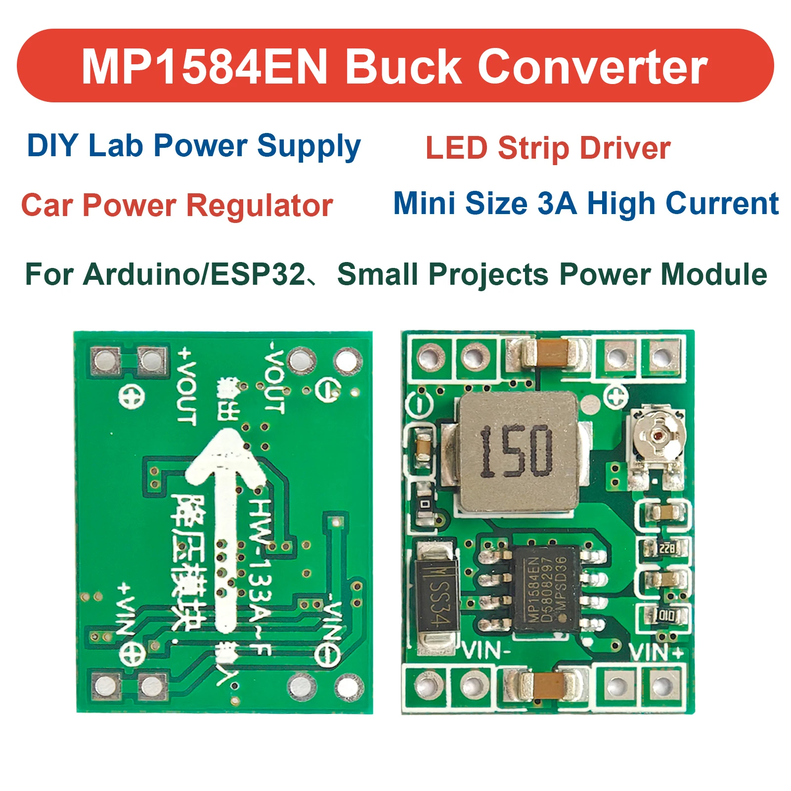 MP1584EN Ultra-Kleines DC-DC Step-Down-Stromversorgungsmodul 3A – Bild 2