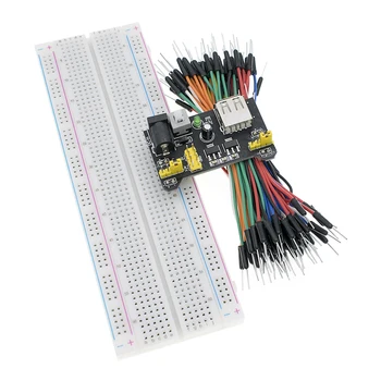 3,3V/5V MB102 Breadboard-Stromversorgungsmodul + MB-102 830-Punkt-Breadboard-Kit für lötfreie Prototypen + 65