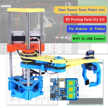 Multi Axis Scara Robot Arm 3D-Druck Manipulator Modell für UNO Zero Robot DIY Kit mit Schrittmotor Klaue
