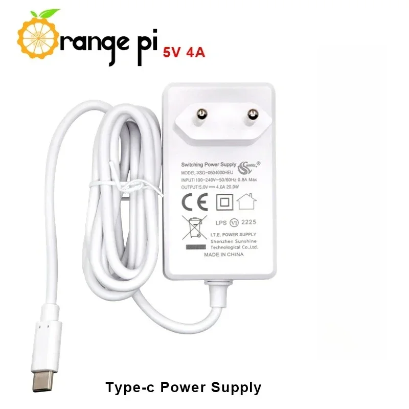 Orange Pi 5V 4A Netzteil 100V-240V Typ-C Netzteil EU US UK Stecker Ladegerät für Orange Pi 5 5B OPI 4B 4 LTS