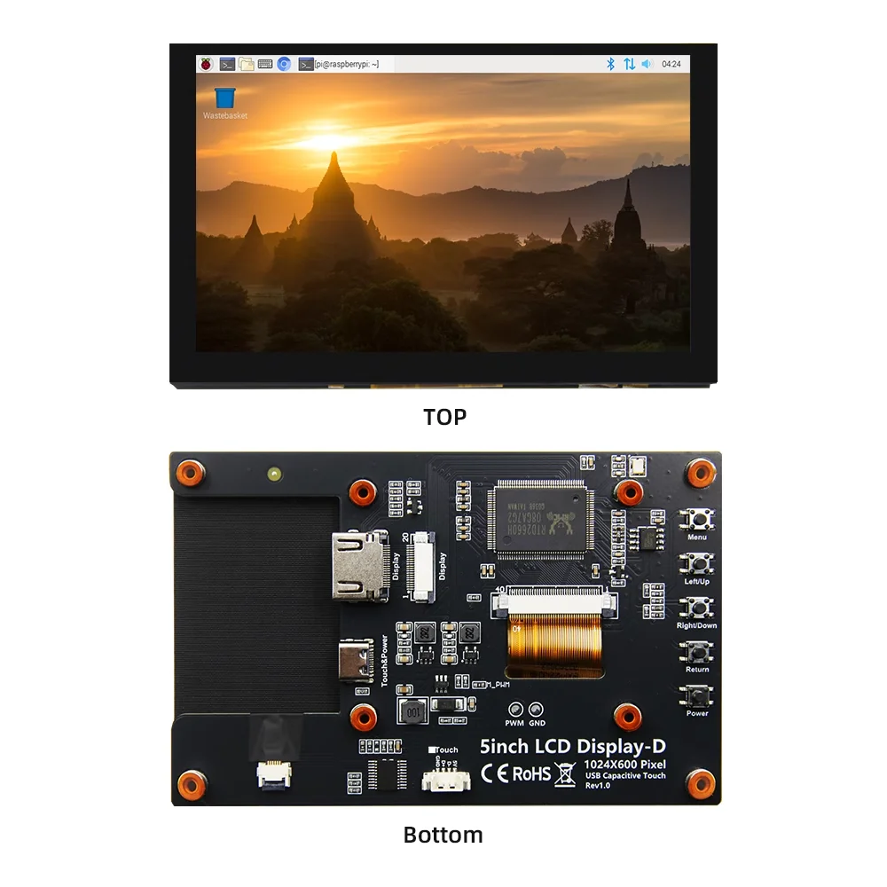 Kapazitives Touch-Display für Raspberry Pi 5/4B 5 Zoll/7 Zoll HDMI High-Definition IPS Bildschirm