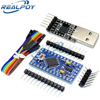 6pin CP2102 USB 2,0 zu TTL UART Modul + 1PCS Pro Mini Modul Atmega328 5V 16M für Arduino Kompatibel Mit Nano
