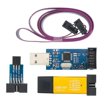 USBASP USBISP AVR Programmierer USB ATMEGA8 ATMEGA128 ATtiny/CAN/PWM 10Pin Draht Modul DIY + 10Pin zu 6 Pin