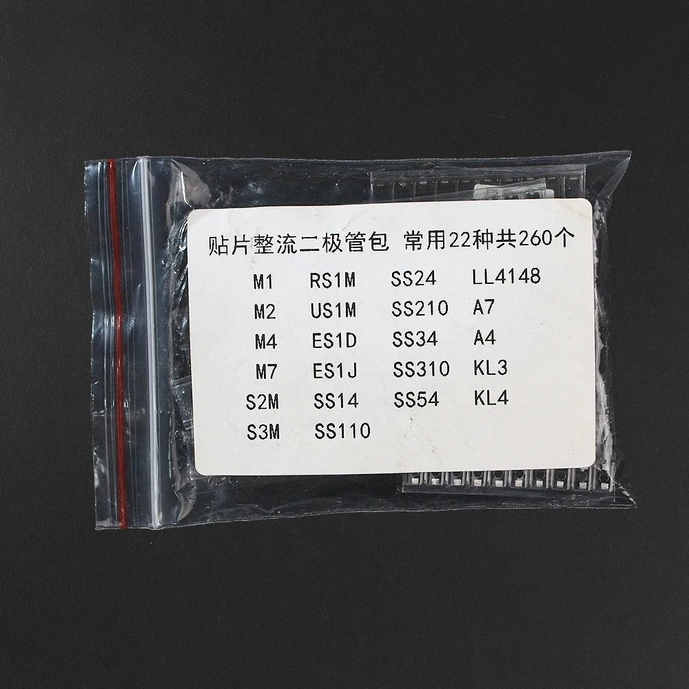 SMD Diode Assorted Kit M1 M4 M7 RS1M SS14 SS24 RS1M US1M (260 Stück) – Bild 5