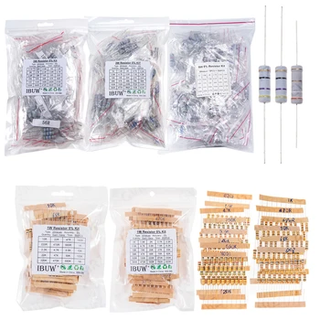 1/2W 1W 2W 3W Widerstand 5% Metallfilm-Widerstandssortiment-Set 30 Arten je 5/10 Stück 1R~750R 1K~820K Ohm