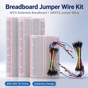 MB-102 MB102 Breadboard 400 830 Punkte Lötfreie PCB-Steckplatine für Test und Entwicklung mit Dupont-Leitungen
