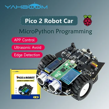 Yahboom Raspberry Pi Pico 2 Roboter-Car-Kit, DIY-Roboter-Kit mit elektronischer Codierung, unterstützt