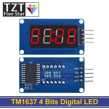 TZT TM1637 LED-Anzeigemodul für Arduino 7 Segment 4 Bits 0,36 Zoll Uhr RED Anode Digital Tube Four Serial