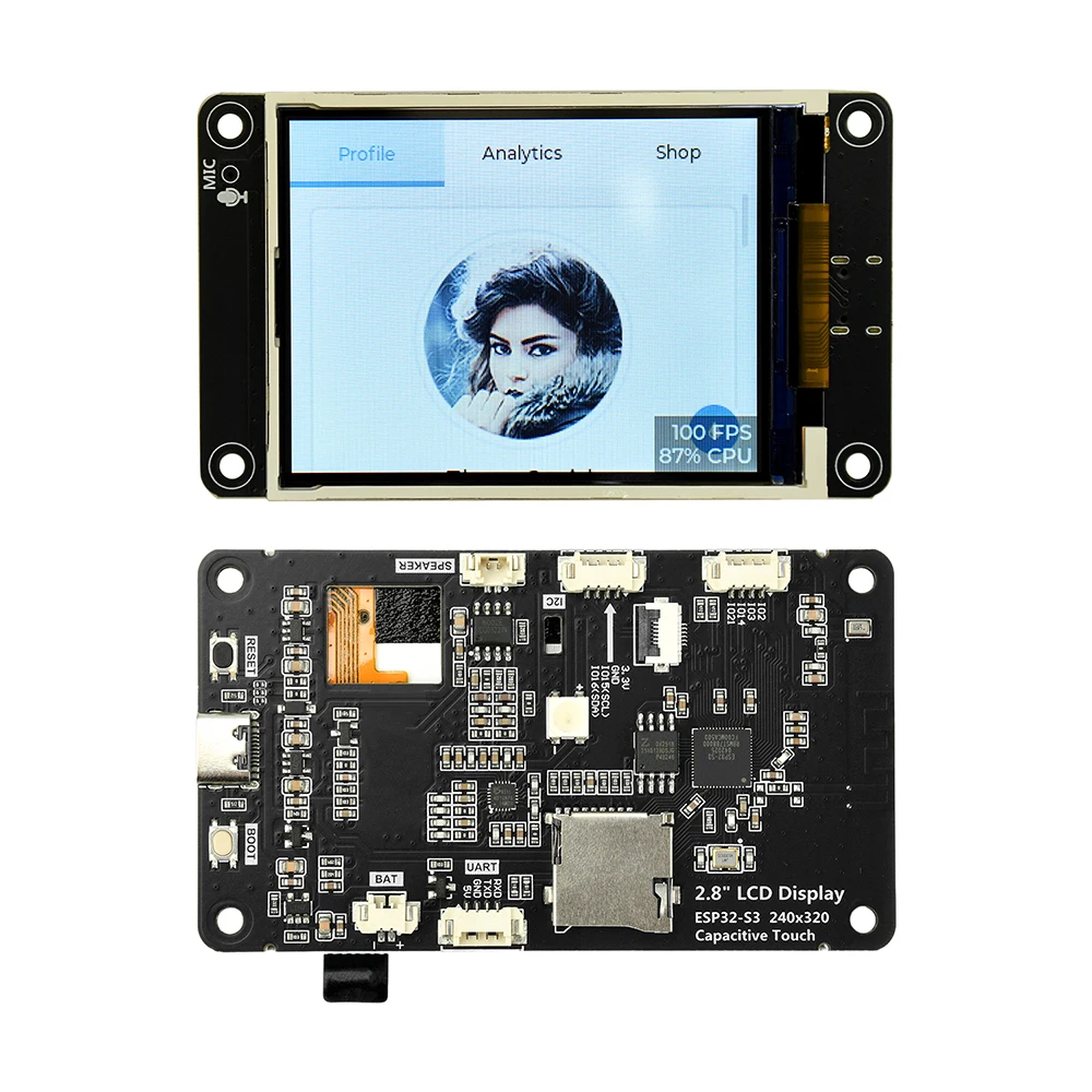 ESP32-S3 Entwicklungsboard mit 2,8-Zoll-Touchscreen Dual Core Prozessor WiFi Bluetooth Smart Display