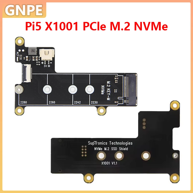 Raspberry Pi 5 PCIE M.2 NVMe-Protokoll M.2 Solid State Drive Pi5-Erweiterungskarte X1001