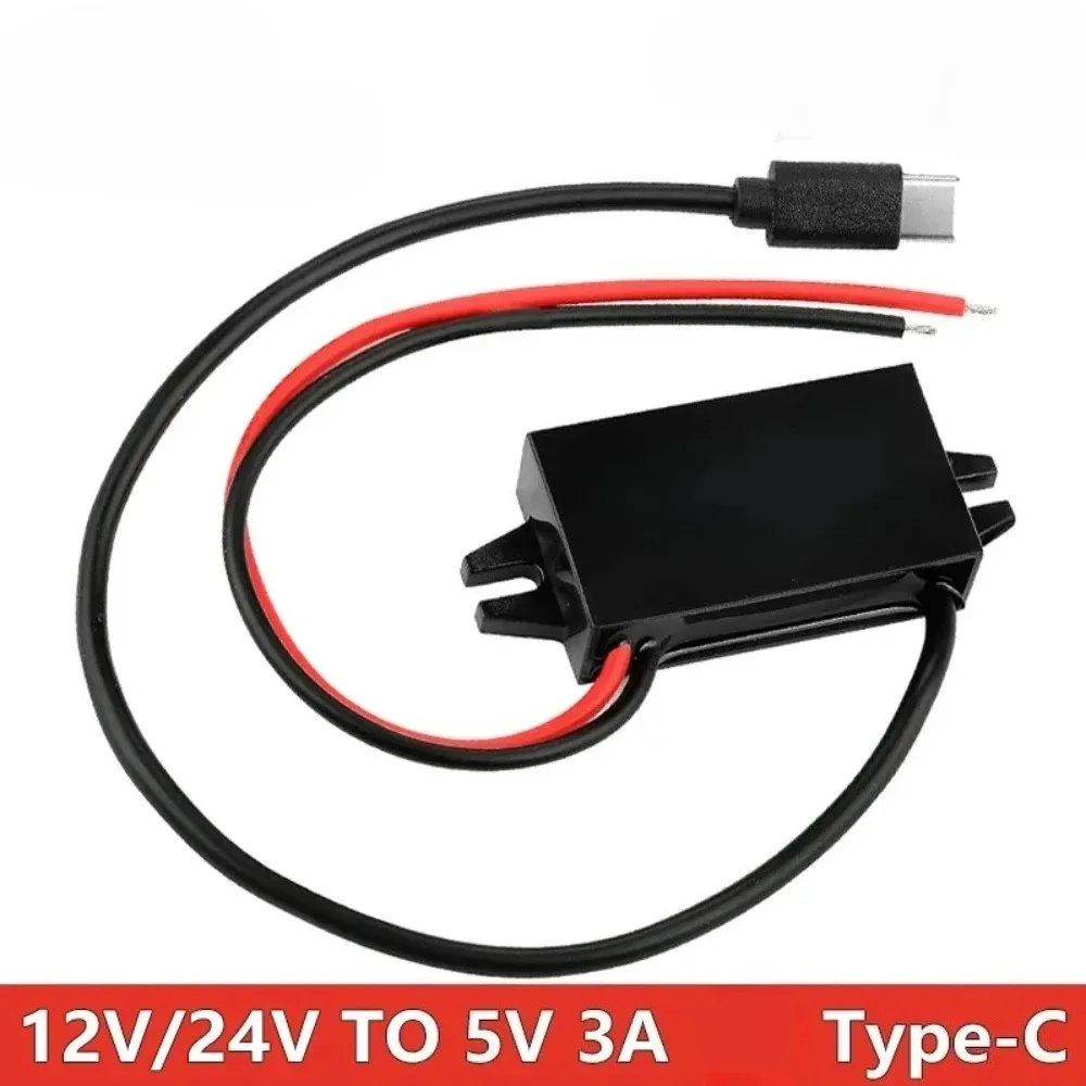 12V 24V bis 5V 3A Netzteil Typ-C USB DC-DC Auto Stromrichter Adapter – Bild 4