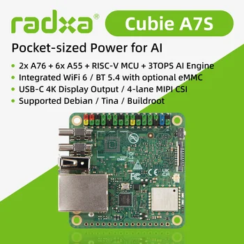 Radxa Cubie A7S, Taschenformat, Allwinner A733, Octa-Core-CPU, 3 TOPS NPU, WiFi 6, BT 5.4