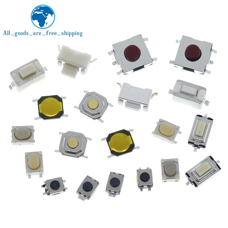 TZT 10/100PCS 3*6 3*4 4*4 SMD Tactile Tact Push Button Schalter 2Pin 4Pin Touch Micro Schalter 3x4x2 3x6x4,3