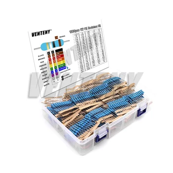 1W Metallfilm-Widerstands kit 1% 0,33-2,2 m Ohm Werte x 10 Stück Widerstands set Sortiment (1220 Stück)