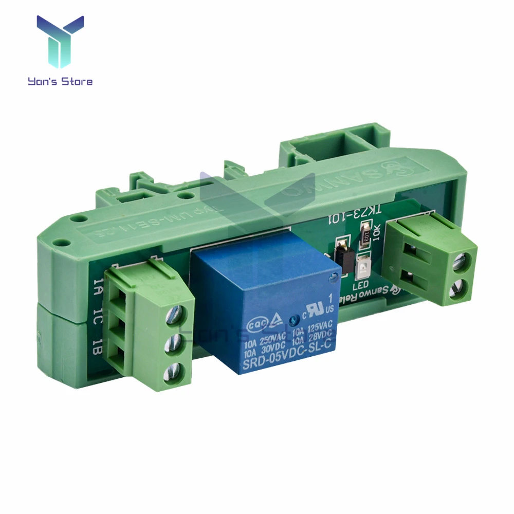5V 12V 1-Kanal-Relaismodul mit DIN-Schienenmontage SRD-05VDC-SL-C – Bild 2