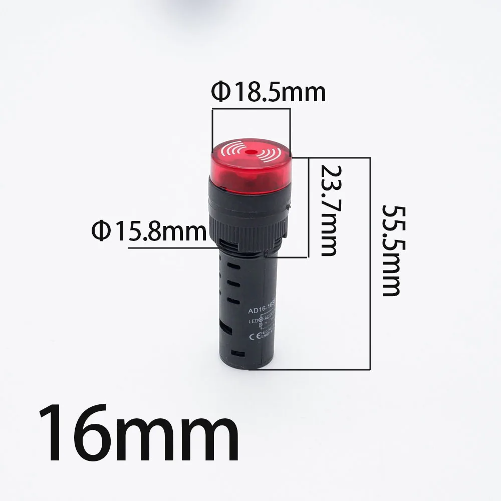 Summer 16mm 22mm Strobe Summer Alarm Kontrollleuchte Ton 12V 24V 220V – Bild 2
