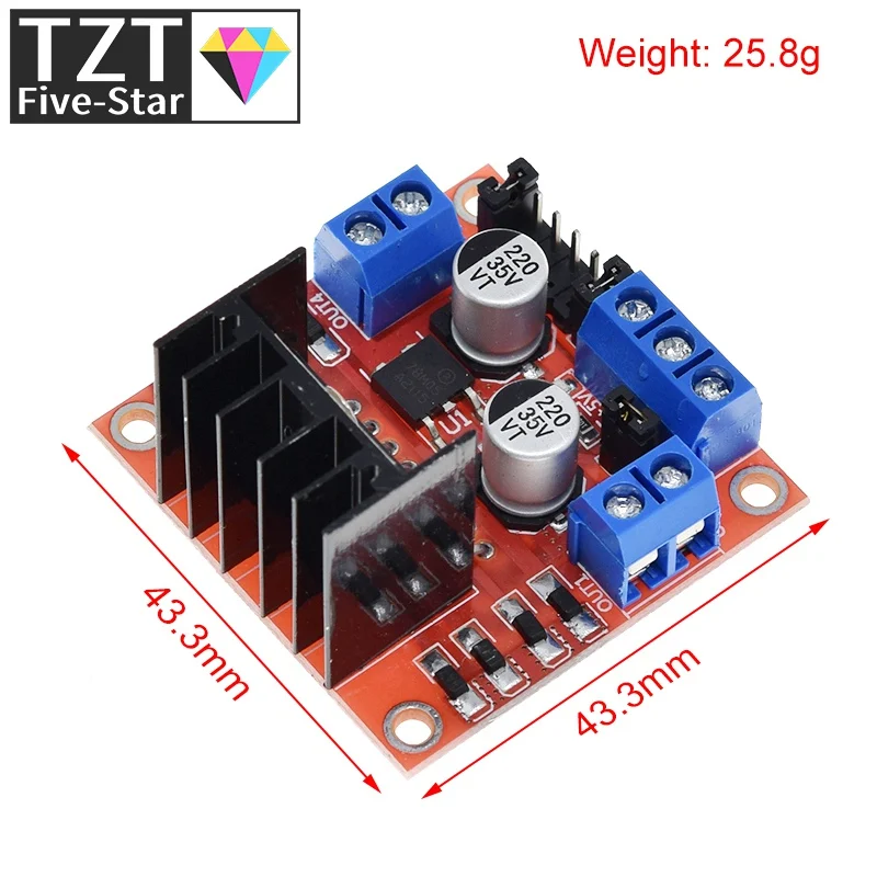 GREATZT 1/2/4 Stück L298N Treiberplatinenmodul L298 Schrittmotor Smart – Bild 2
