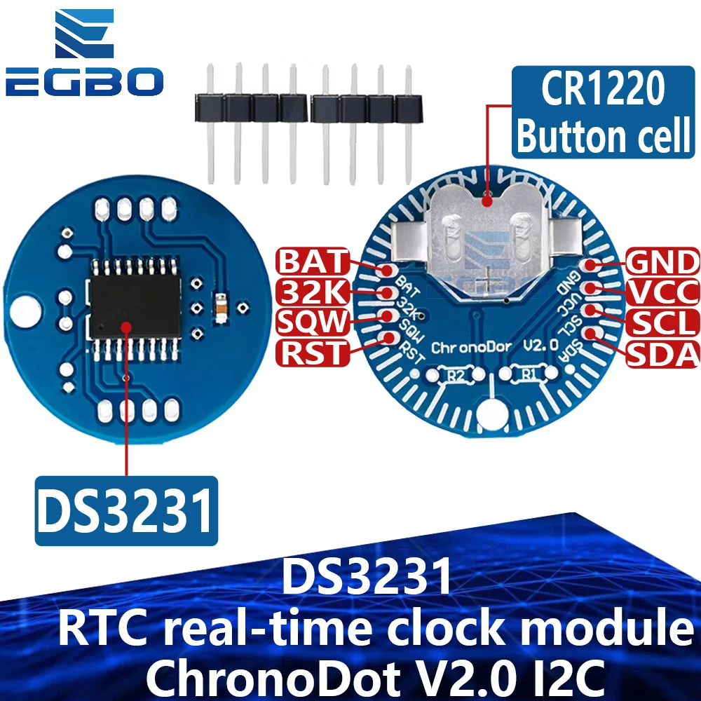 RTC Echtzeit-Uhr-Modul DS3231 ChronoDot V2.0 I2C für Speicher DS3231 Modul für Raspberry Pi Arduino