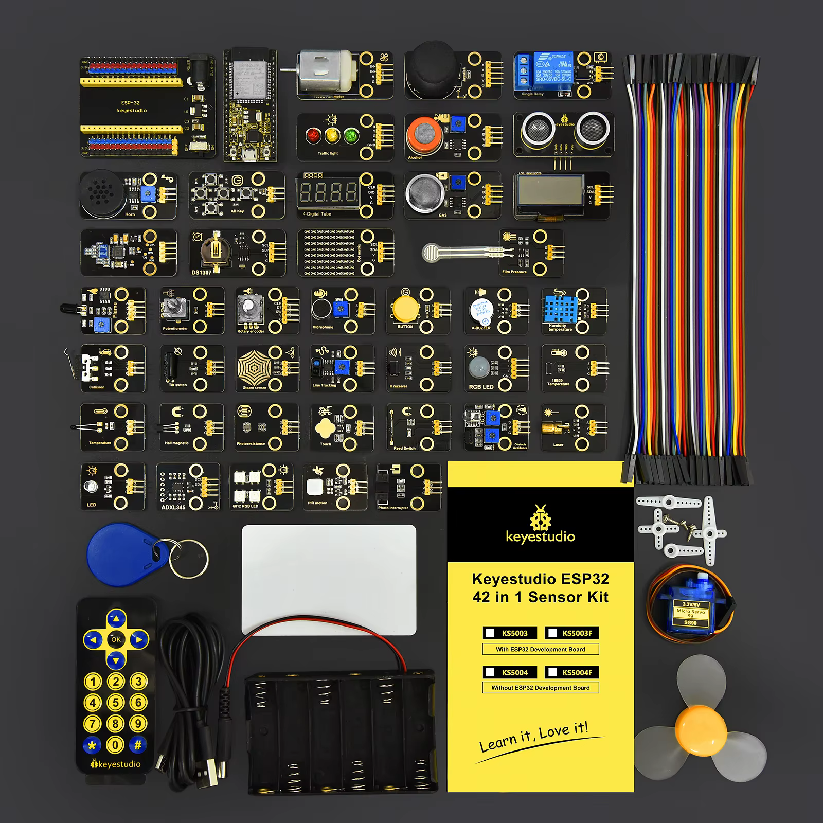 Kidsbits 42-in-1 ESP32-Sensormodul-Kit für Erwachsene, unterstützt Arduino C und MicroPython (65 Projekte)