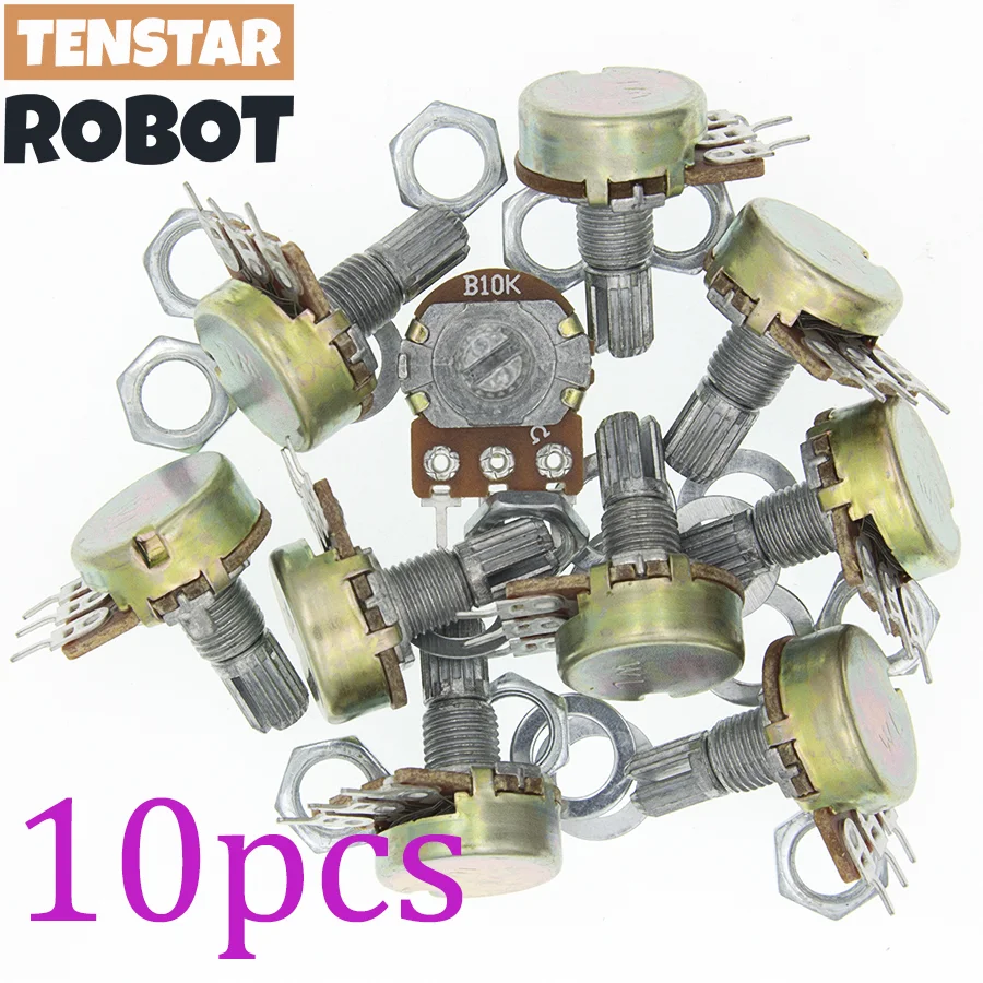 WH148 B1K B10K B50K B100K B1M 3Pin Linear Potentiometer 15mm Welle Mit Muttern Und Unterlegscheiben (10 Stück)