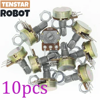 WH148 B1K B10K B50K B100K B1M 3Pin Linear Potentiometer 15mm Welle Mit Muttern Und Unterlegscheiben (10 Stück)