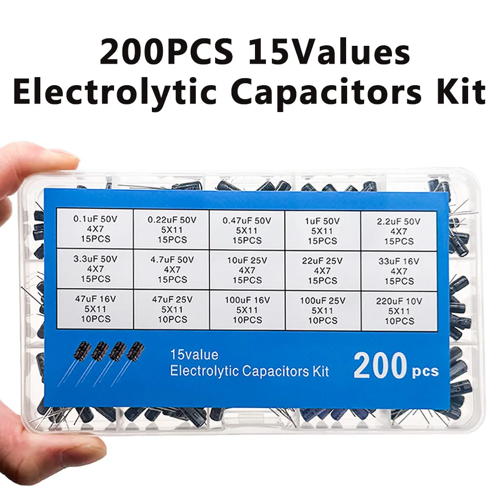 15 Werte Elektrolytkondensator-Sortiment-Set 10V 16V 25V (200 Stück) – Bild 4