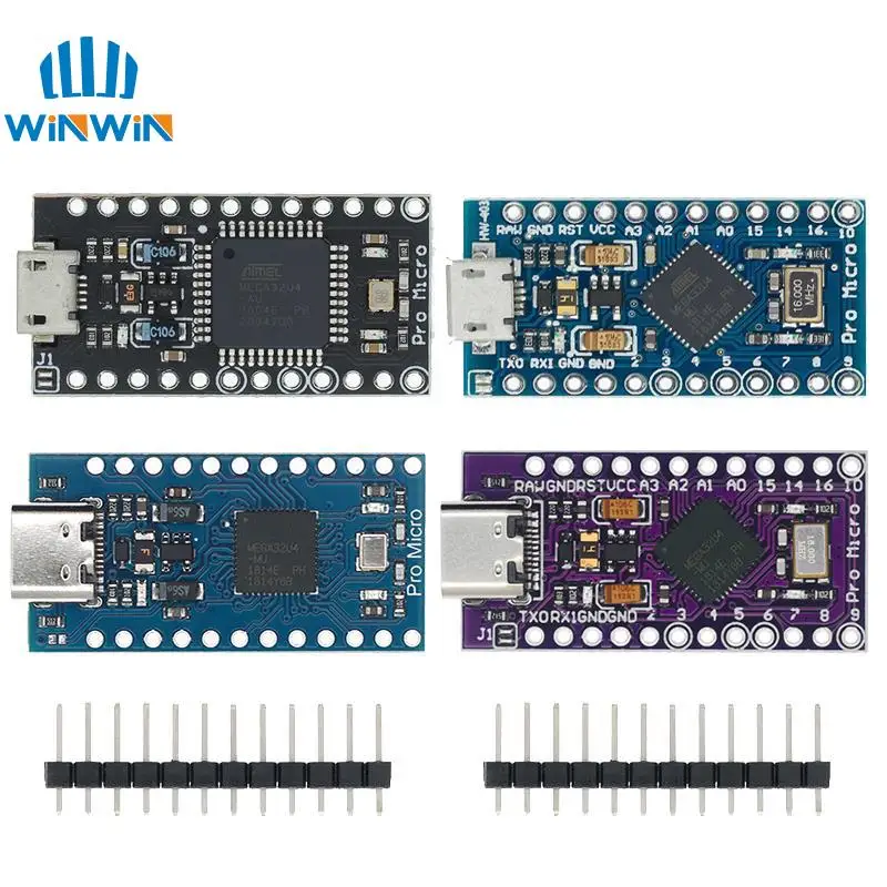Pro Micro ATMEGA32U4 5V/16MHZ Modul Mit dem Bootloader für Arduino MINI USB/Micro USB/TYPE-C mit 2-reihigem