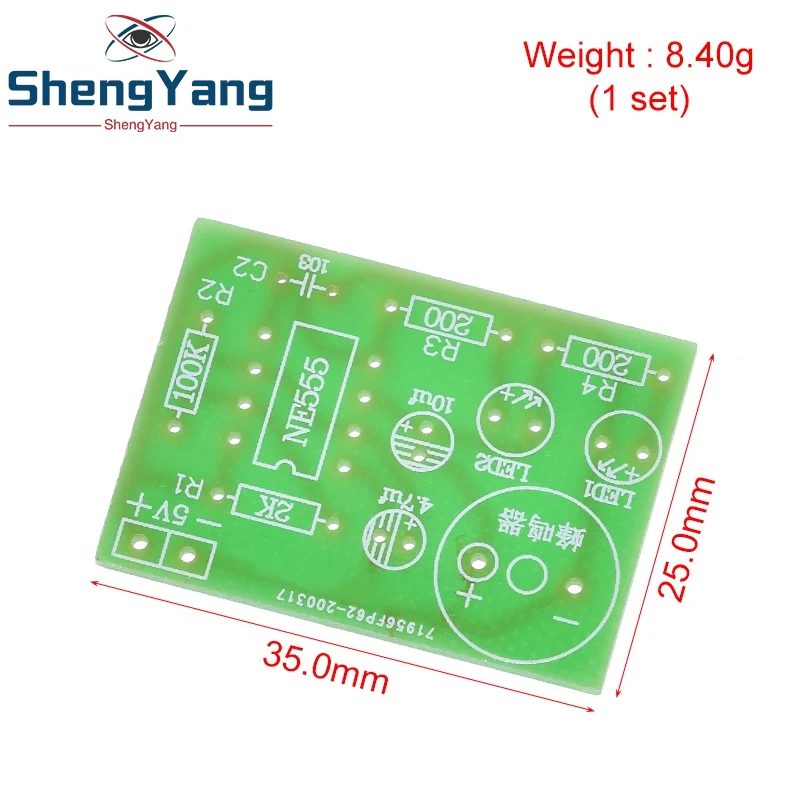 NE555 Multivibrator Kit NE555P Steady-State Circuit Dual Flash LAMPE – Bild 6