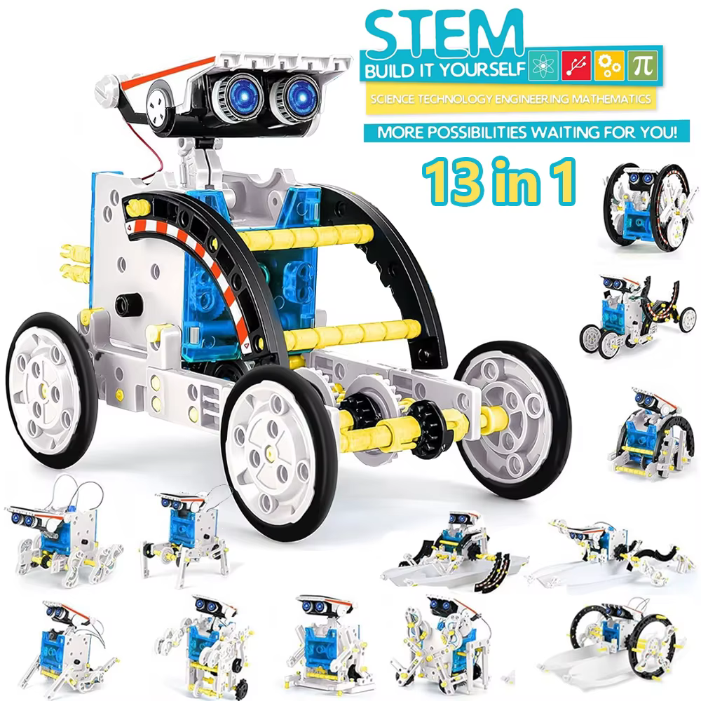 13-in-1 Solar-Roboter-Bausätze DIY STEM-Projekte Wissenschaftsexperimente Lernspielzeug für Kinder Geschenke