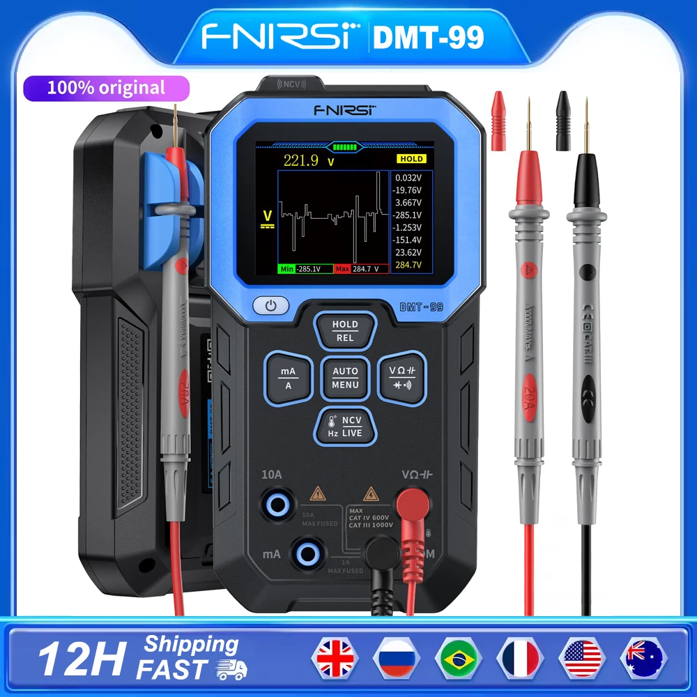 FNIRSI DMT-99 Digitalmultimeter 9999 Zählungen Smart Professional Tester 1000 V 10 A True RMS Auto Range AC DC