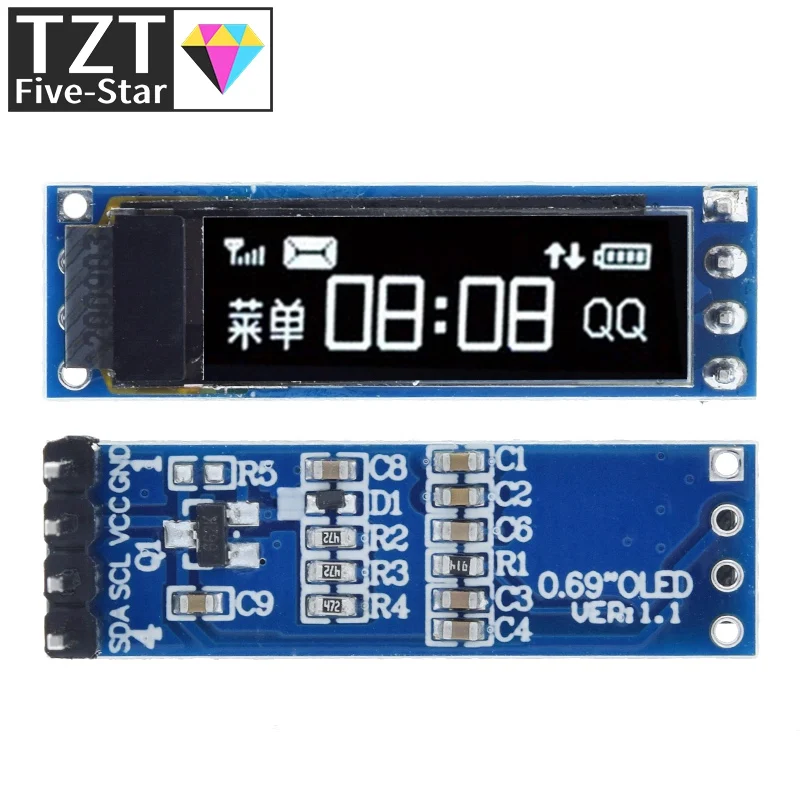 0,69 zoll 96x16 OLED Display Modul Weiß Display 0,69 "SSD1306 LCD – Bild 6