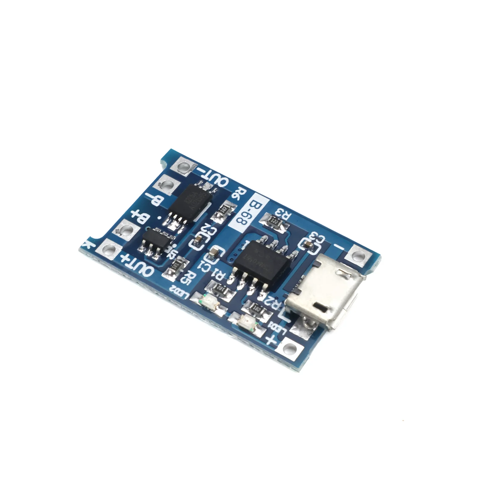 TP4056 Lithium-Batterie-Lademodul 5V 1A Schutzfunktion Doppelfunktionen 18650 Li-Ionen Micro USB (5 Stück)