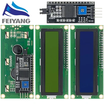 LCD1602 1602 LCD-Modul Blau/Gelb Grüner Bildschirm 16x2 Zeichen LCD-Display PCF8574T PCF8574 IIC
