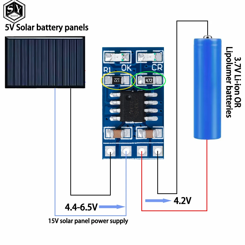 Mppt Solar laderegler 1a 3,2 v 3,7 v Lipo Li-Ionen Lithium Batterie – Bild 2