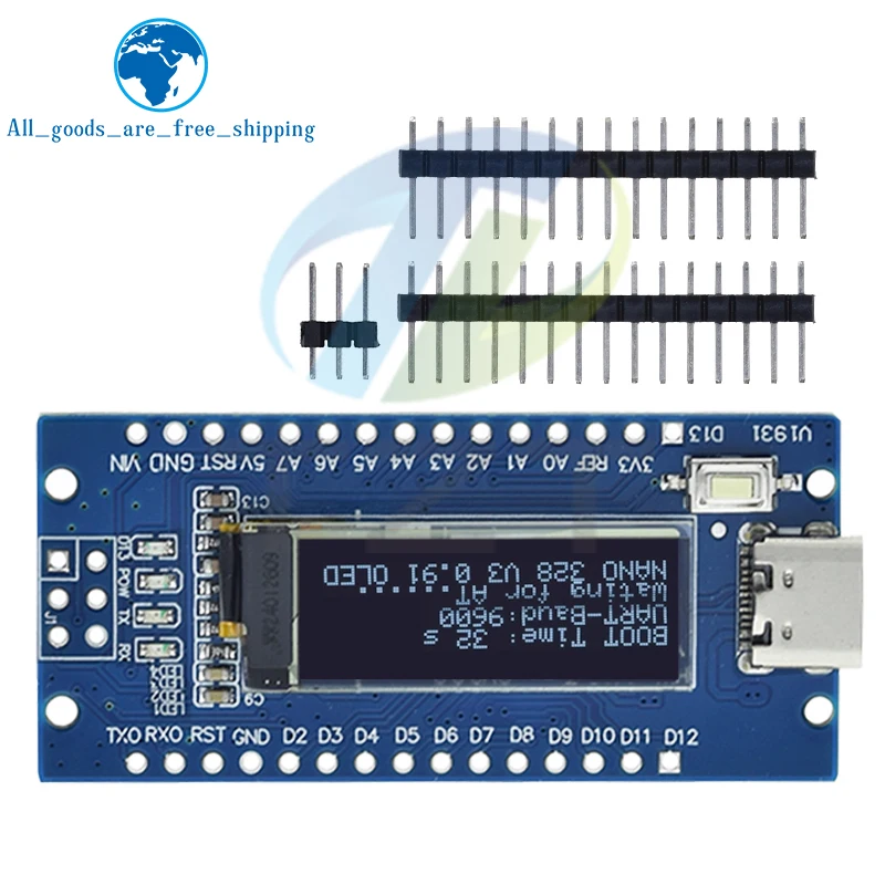 Nano V3.0 Atmega328P Ch340C Eingebautes 0,91" Oled-Display 128*32 – Bild 2