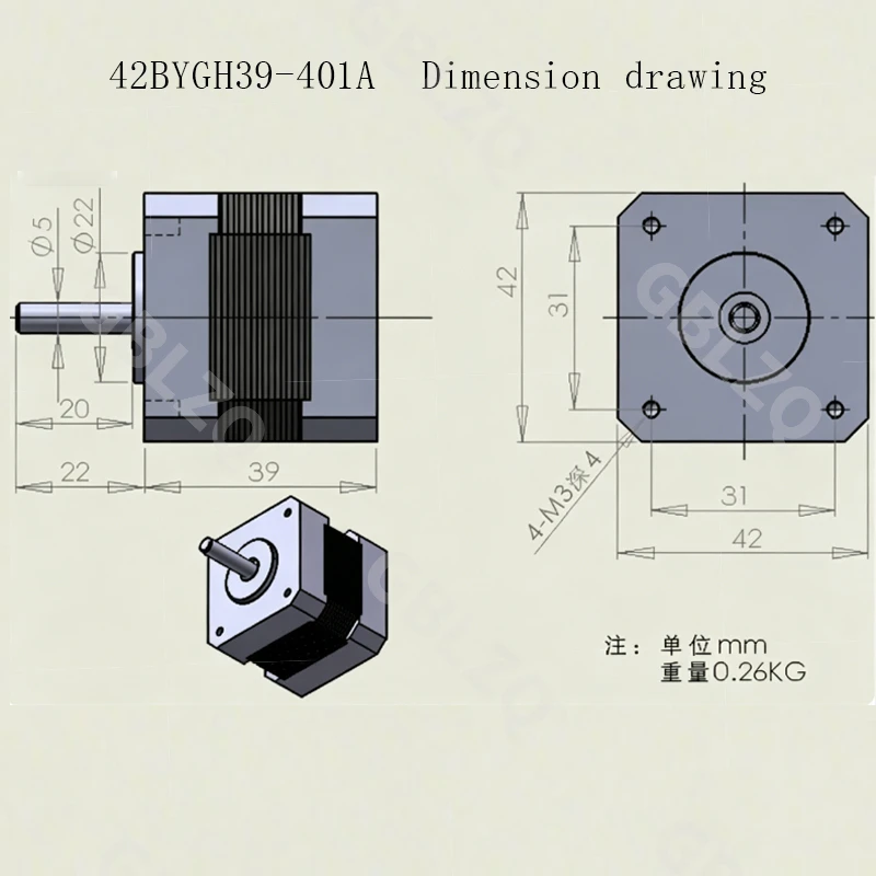 Nema17 39mm47mm 42 Schrittmotor 42BYGH47 42BYGH39 1,8 Grad – Bild 6