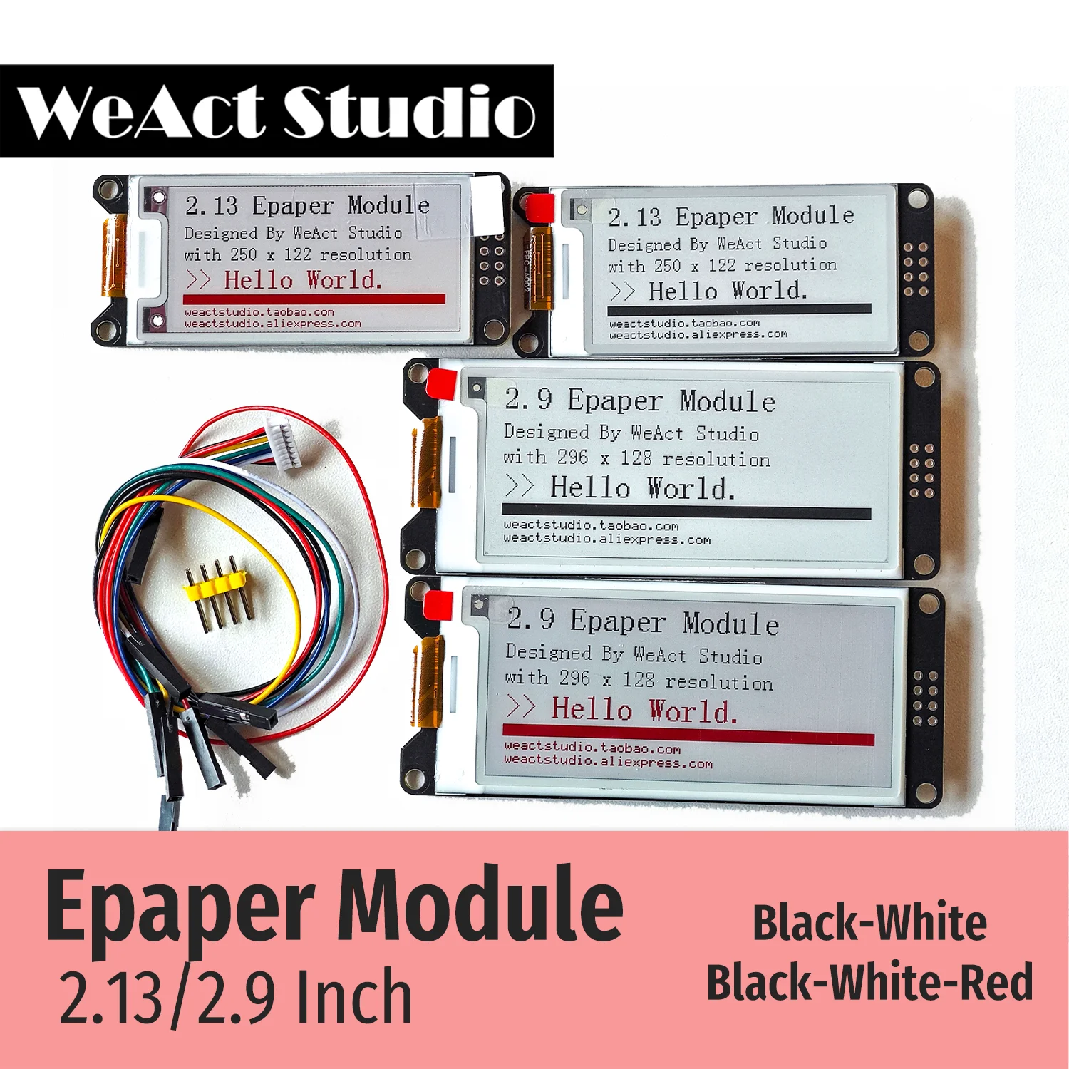 WeAct 2,9'' 2,13" 2,9 2,13 Zoll Epaper Modul E-Paper E-Ink EInk Display Bildschirm SPI Schwarz-Weiß