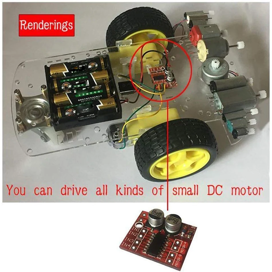 Mini L298N Motortreiber-Modul 1,5A Dual H-Brücke 2V-10V PWM – Bild 3