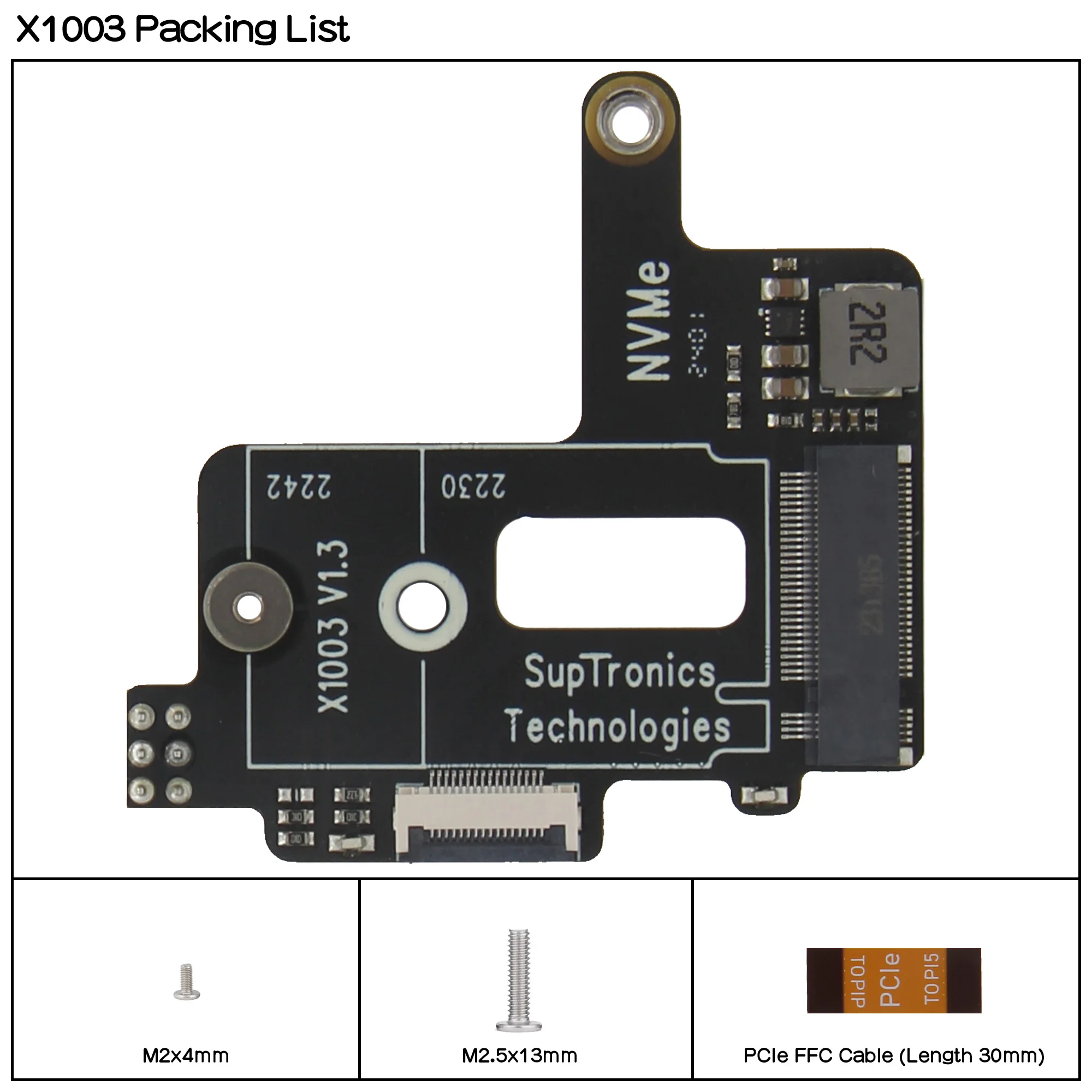 Geekworm x1003 pcie m.2 nvme ssd 2242 board für Raspberry Pi 5 – Bild 6
