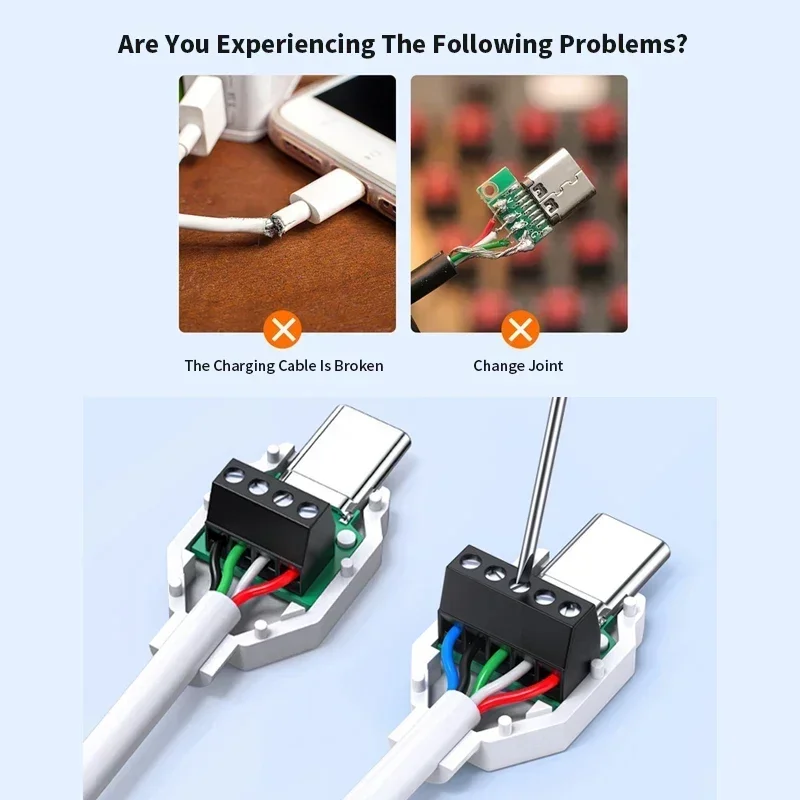 DIY USB-C Lötloser Adapter USB Typ-C Stecker Klemmenblock – Bild 2
