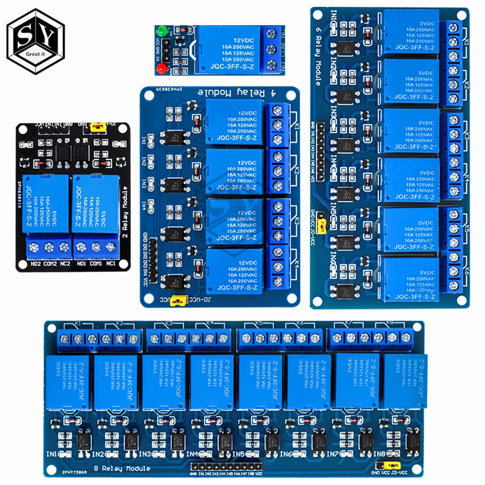 5V 12V 1 2 4 8 Kanal-Relaismodul mit Optokoppler. Relaisausgang 1 2 4 8 Wege Relaismodul für Arduino