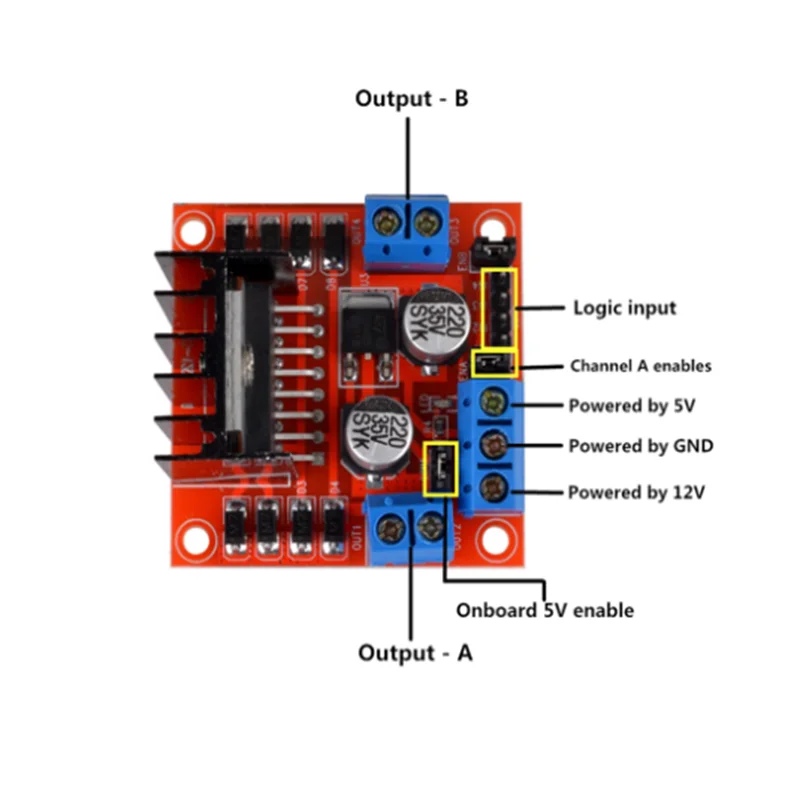 L298N Treiberplatine Modul L298N Schrittmotor Smart Car Roboter – Bild 5