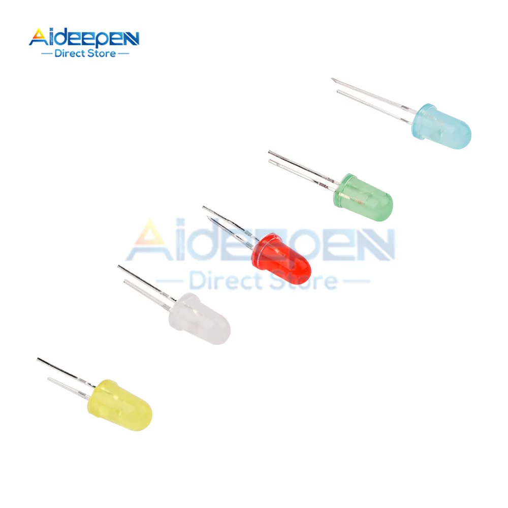 5 mm LED-Dioden-Sortiment-Set, weiß, grün, rot, blau (500 Stück) – Bild 6